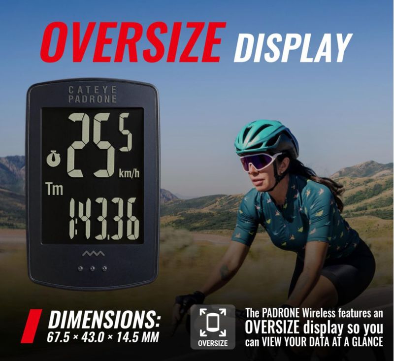 Ciclocomputador inalámbrico CATEYE Padrone Stealth