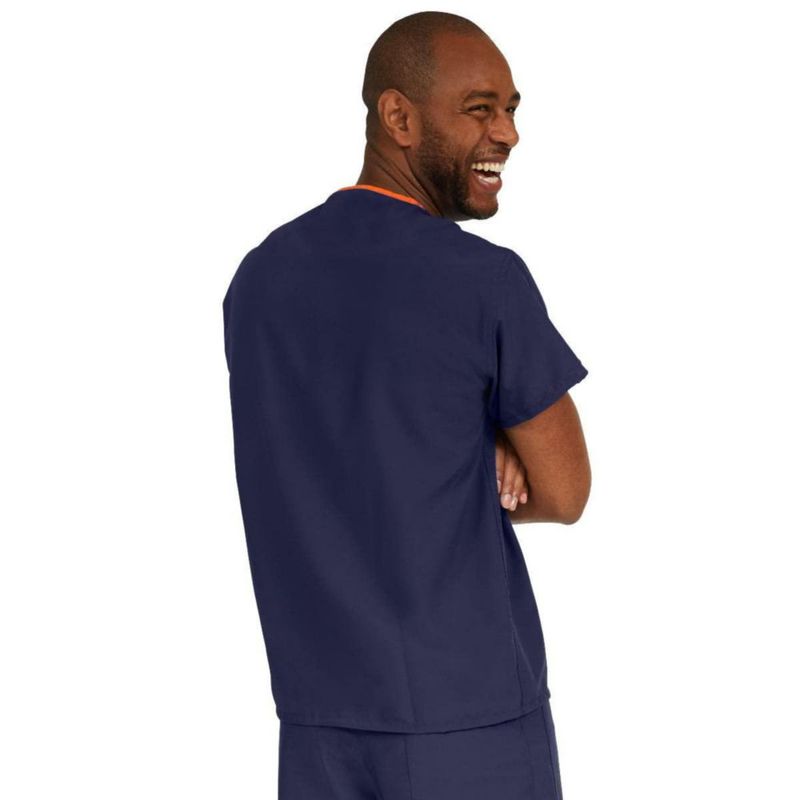 Top de Uniforme Médico Unisex Medline PerforMAX Navy Talla Mediana con Cuello en V y Bolsillo en el Pecho