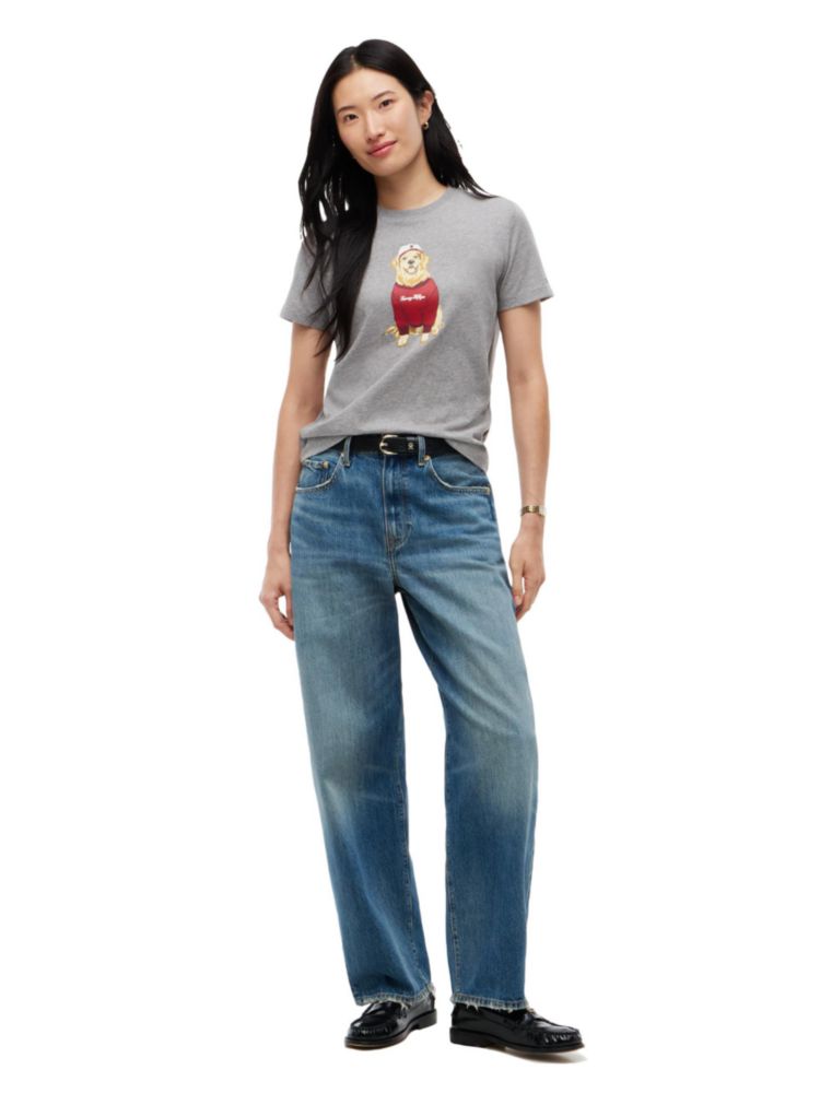 Camiseta Tommy Hilfiger de manga corta cuello redondo con gráfico de perro rojo