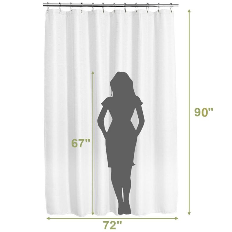 Cortina de ducha extra larga AmazerBath 229 cm blanca con textura de gofre