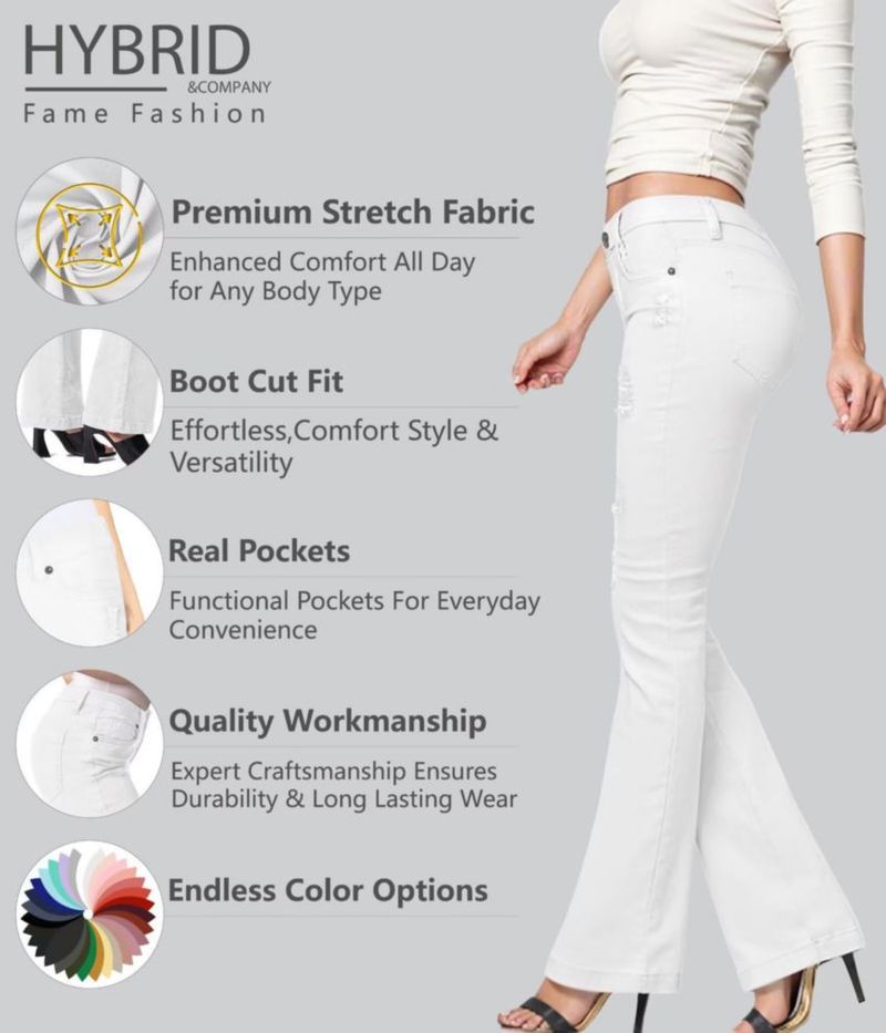 PANTALONES Hybrid & Company P31690BL Blanco Talla 9