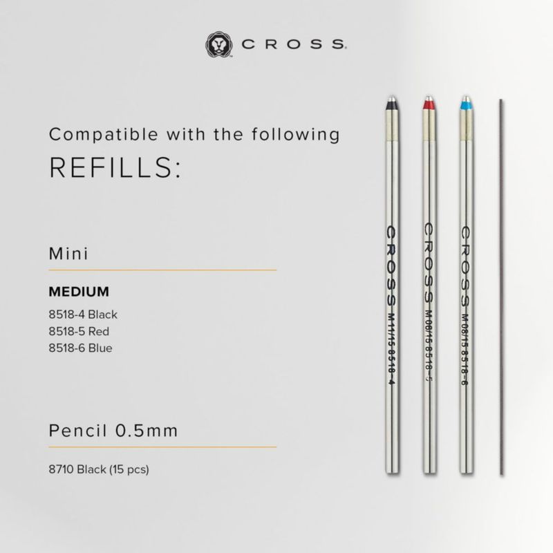 Bolígrafo Cross Tech3+ 3 en 1 con stylus punta media tinta negra