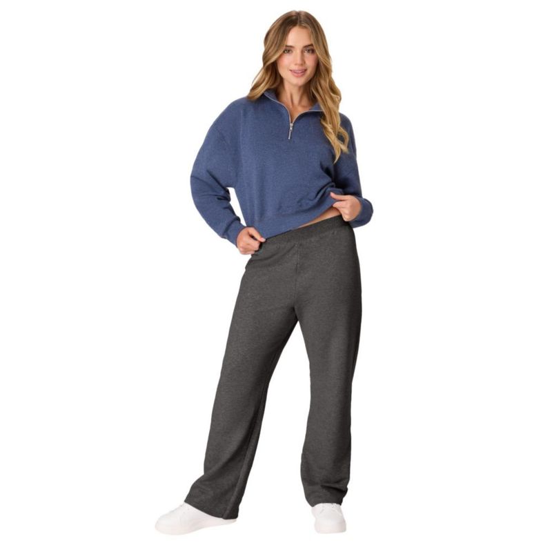 PANTALONES Hanes Mujer Pierna Abierta XL Gris Pizarra