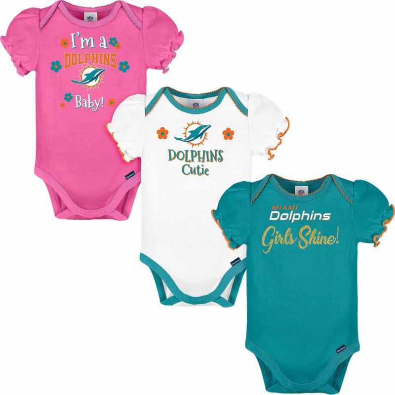 Body Gerber 0-3 meses Miami Dolphins pack de 3
