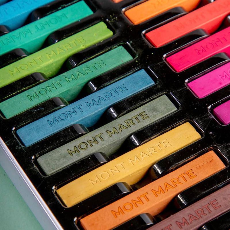 Pasteles suaves Mont Marte 24 colores surtidos – caja de metal