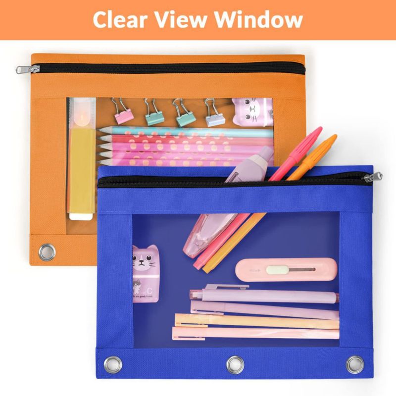 Estuche para lápices Sooez pack de 2 azul y naranja 25 × 18 cm