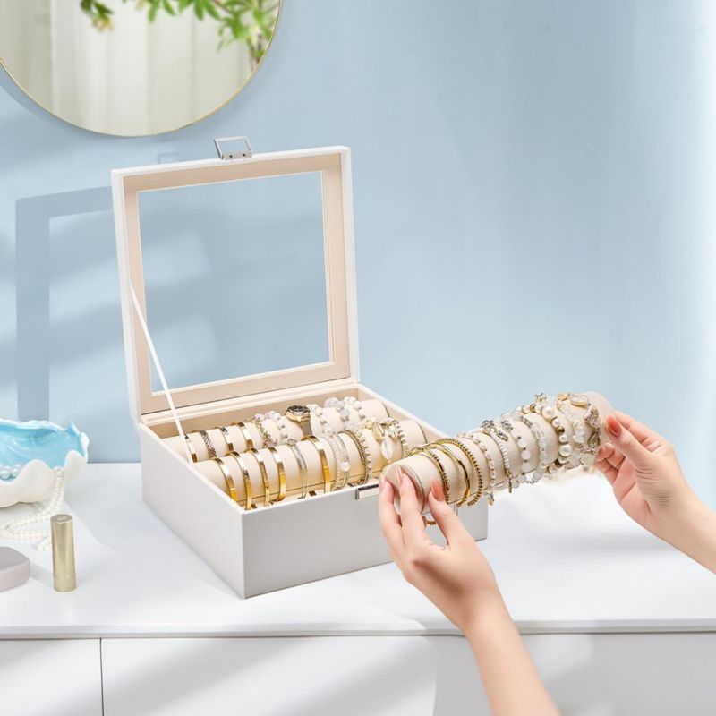 Expositor de Pulseras Lolalet 26 cm Blanco con Tapa Transparente