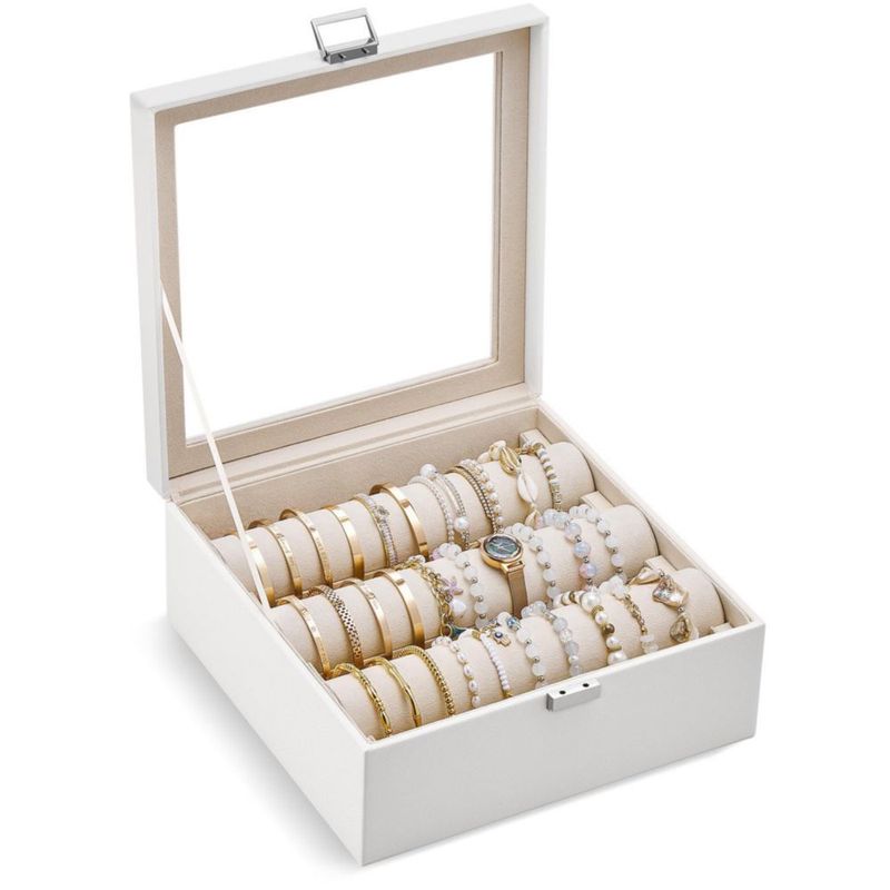 Expositor de Pulseras Lolalet 26 cm Blanco con Tapa Transparente