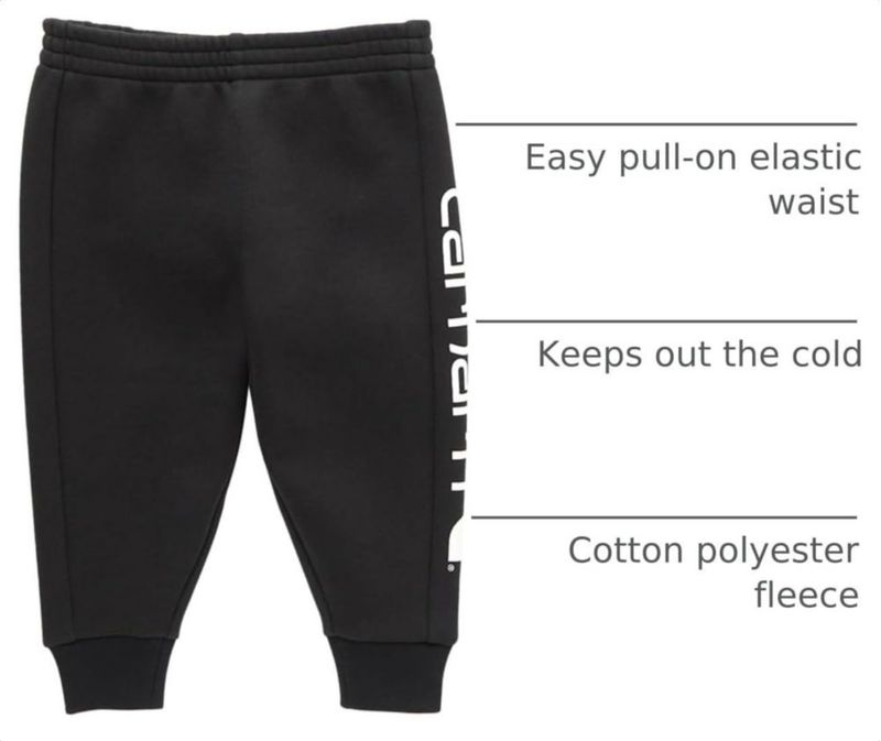 Pantalón de felpa Carhartt para niños de 4 años - Negro caviar