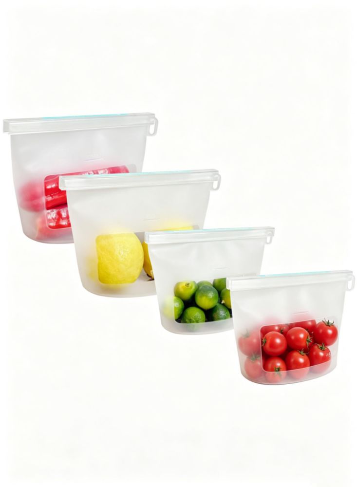 Bolsas de Almacenamiento de Alimentos CuLiDing 4 Unidades a Prueba de Fugas Transparentes