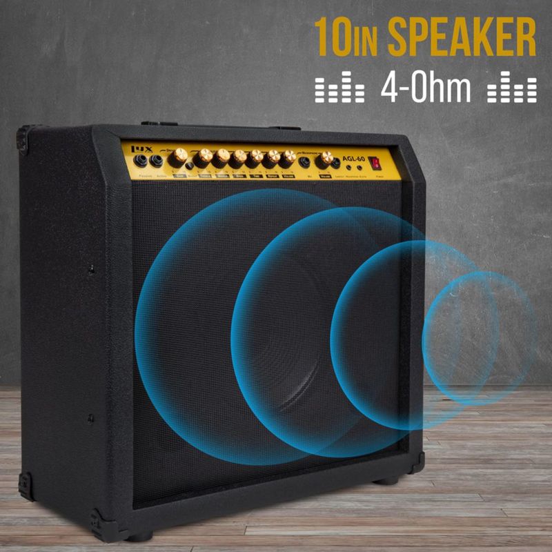 Amplificador de guitarra eléctrica LyxPro Combo de 60 W con altavoz de 10»
