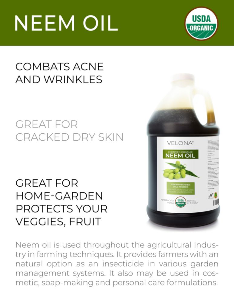 Aceite de neem velona 189 L certificado orgánico por el USDA 100% puro