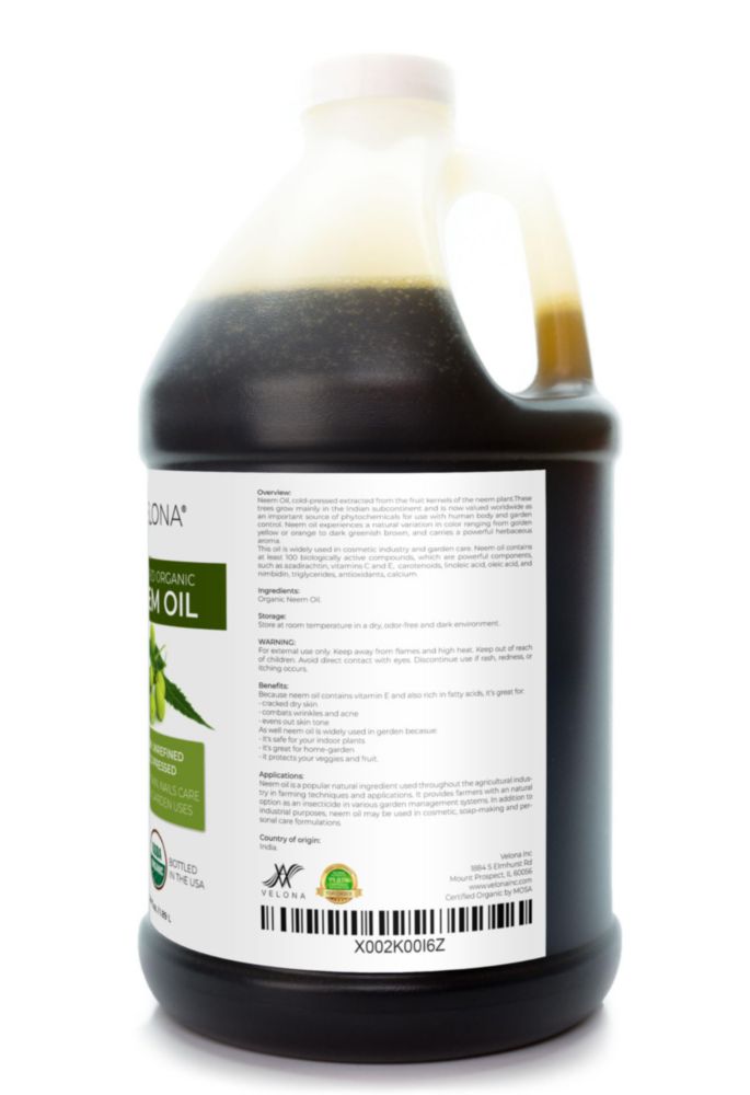 Aceite de neem velona 189 L certificado orgánico por el USDA 100% puro