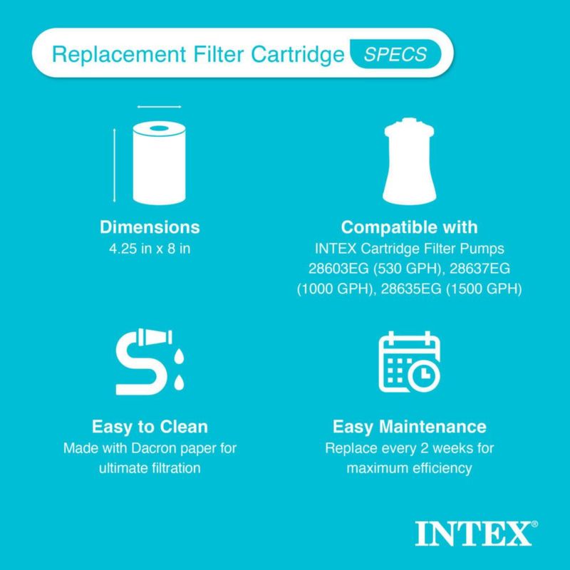 Cartucho de filtro de piscina Intex 29002E tipo A para bombas de filtro