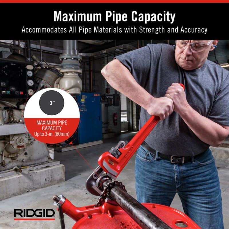 Llave para tubos RIDGID 31030 de alta resistencia recta 24 cm roja