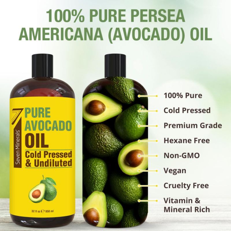Aceite de aguacate Seven Minerals prensado en frío 946 ml de primera calidad