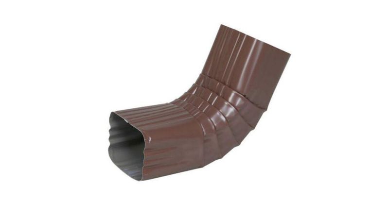 Codo delantero con canalón Amerimax 2x3 en aluminio marrón