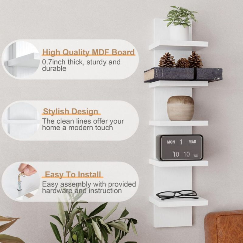 Estantería de pared Fun Memories 78 cm blanca 5 niveles (1 unidad)