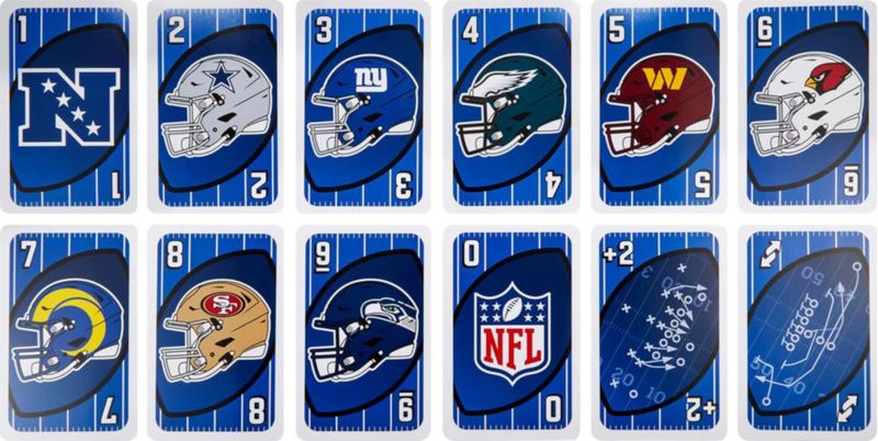 Game Mattel Games Giant UNO NFL para niños adultos y familia