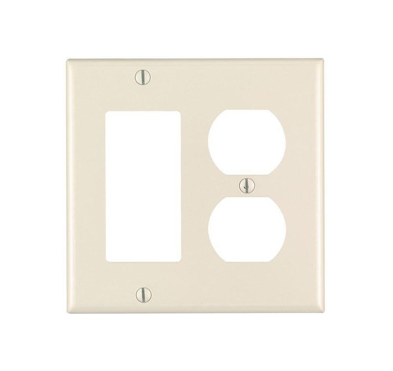 Placa de pared Leviton 80455-T de 2 elementos soporte para dispositivos color almendra claro
