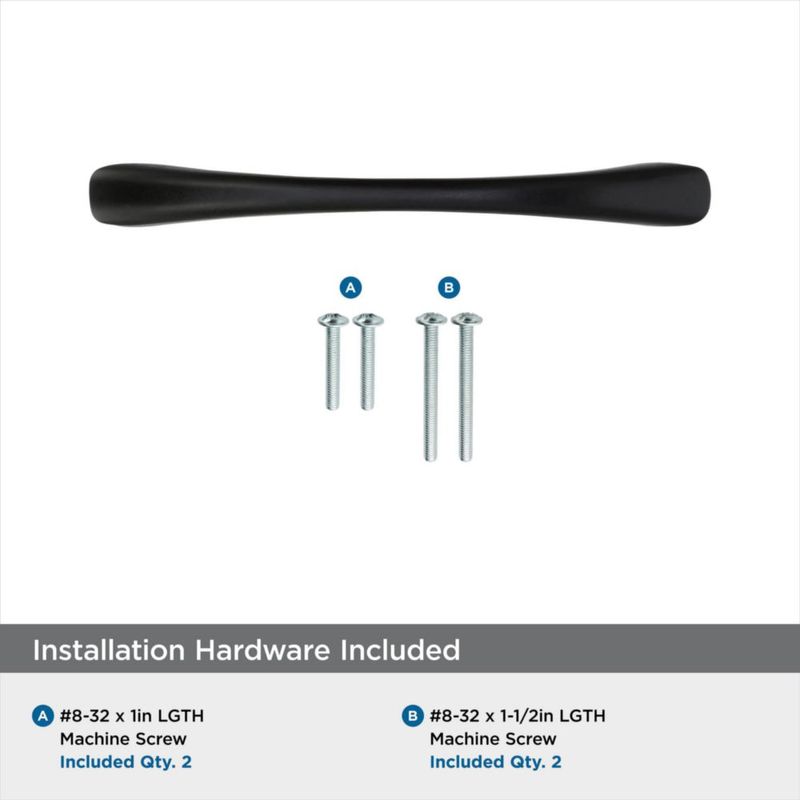 Tirador de armario Amerock Vaile negro mate 96 cm centro