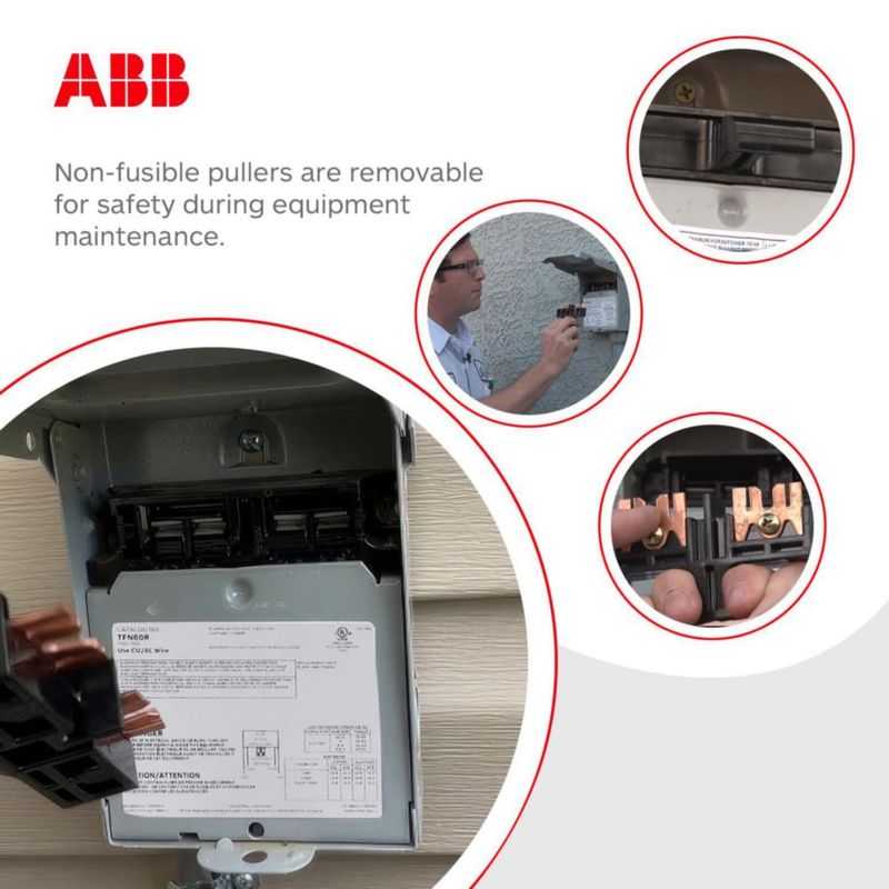 Interruptor de desconexión AC ABB TFN60RCP 60A 240V resistente a la intemperie