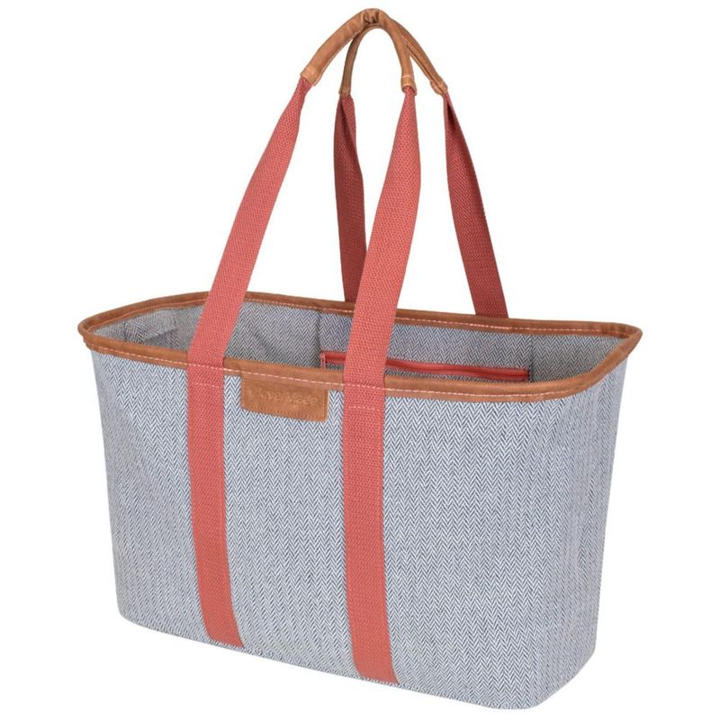 Bolsa de mano CleverMade plegable LUXE Rose Herringbone 30 L