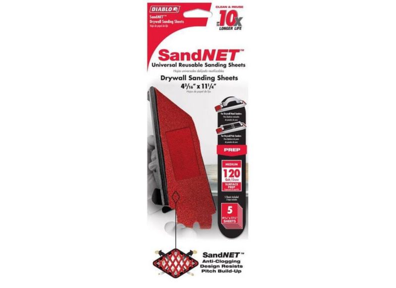 Hojas de lijado para paneles de yeso Diablo SandNet 120 Grit paquete de 5