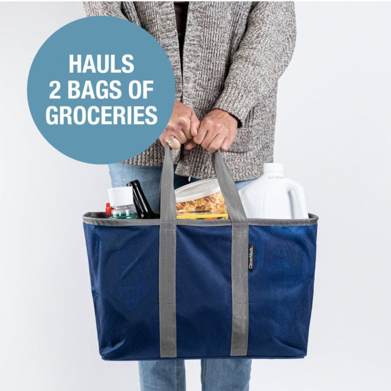Bolsa Reutilizable para Compras CleverMade EcoBasket 30L Azul Gris