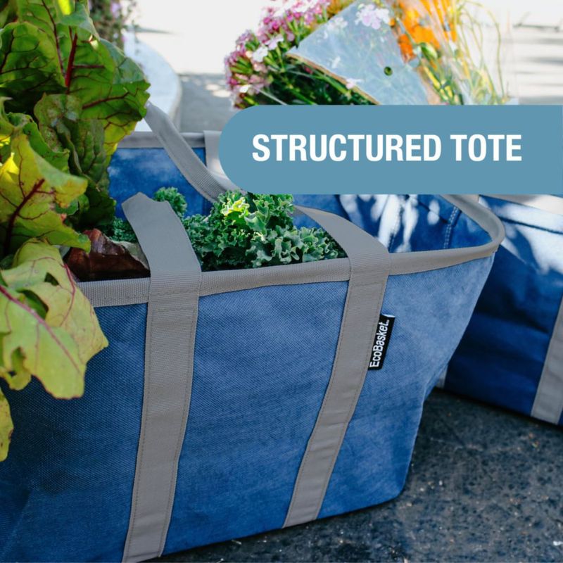 Bolsa Reutilizable para Compras CleverMade EcoBasket 30L Azul Gris