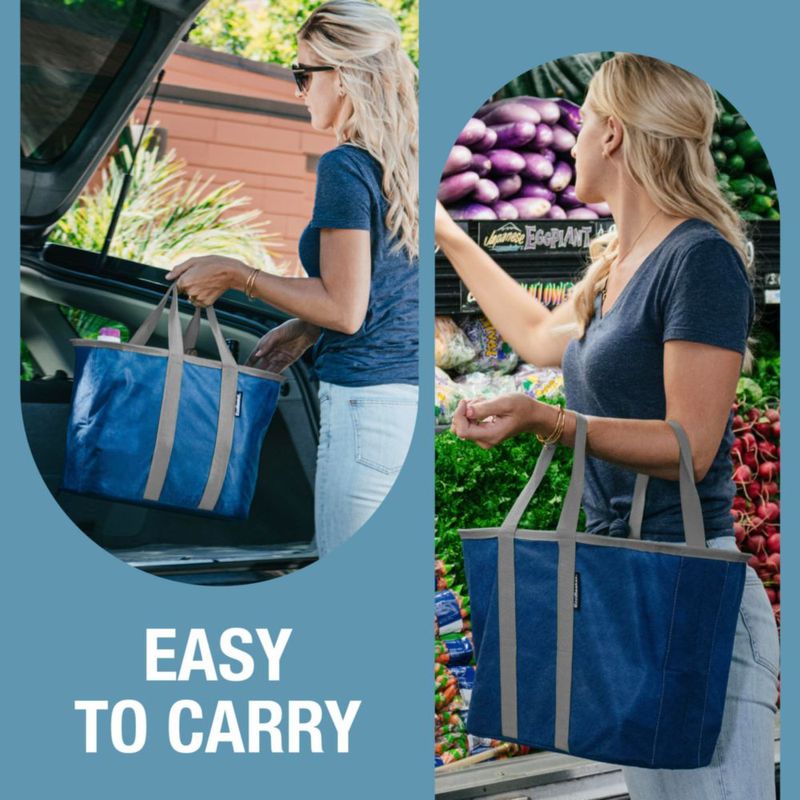 Bolsa Reutilizable para Compras CleverMade EcoBasket 30L Azul Gris