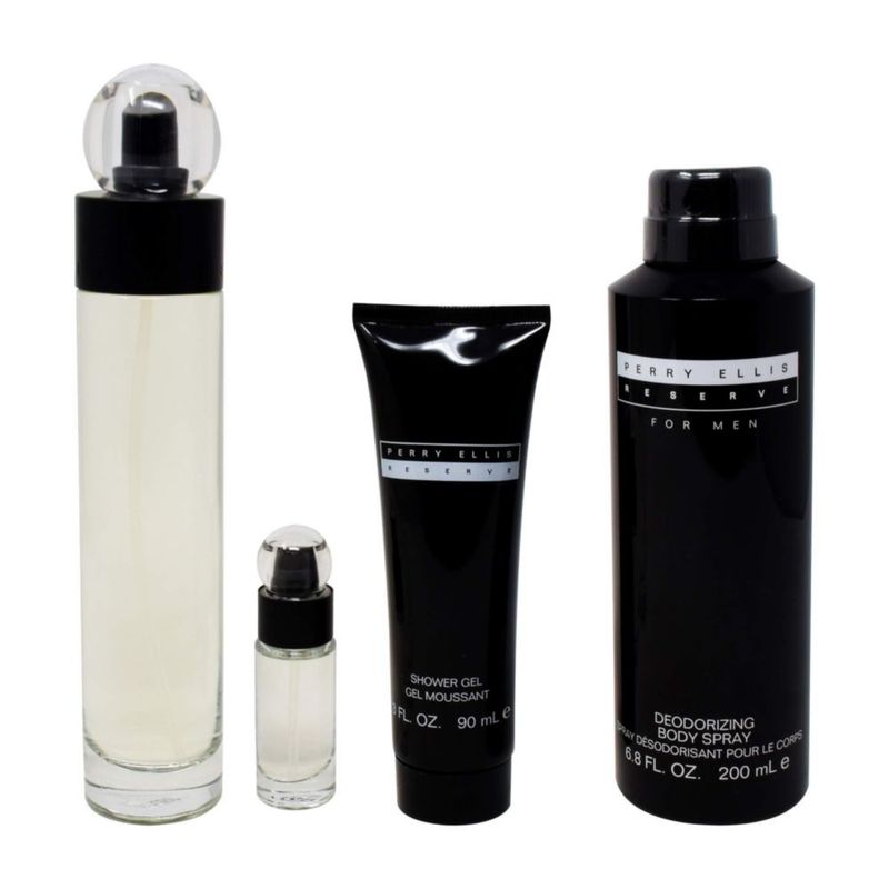 Set de Regalo Perry Ellis Reserve para Hombre con 4 artículos