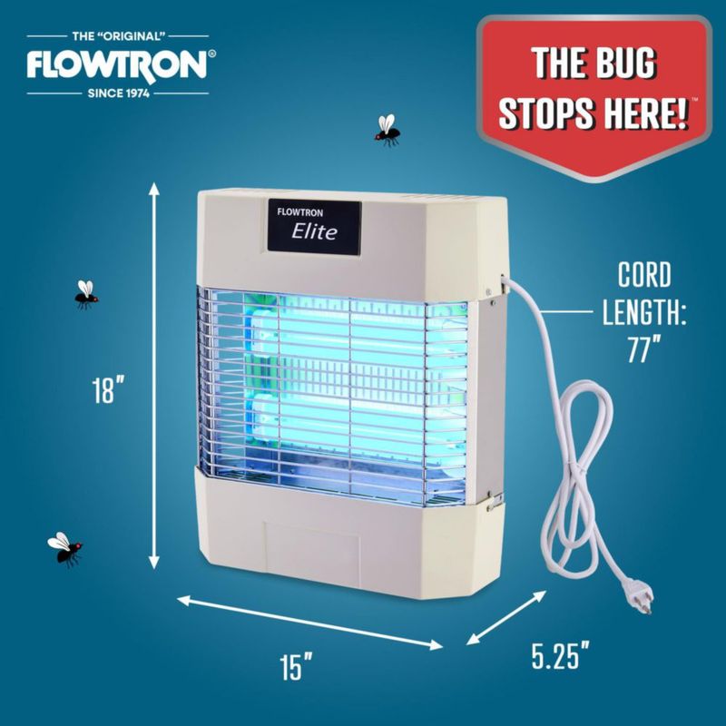 Matamoscas Flowtron eliminador eléctrico de insectos para interiores 80 W luz UV