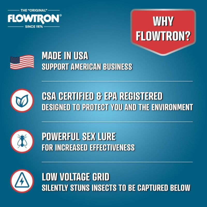 Matamoscas Flowtron eliminador eléctrico de insectos para interiores 80 W luz UV