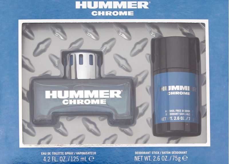 Set de regalo de perfume Hummer Chrome para hombre 2 piezas