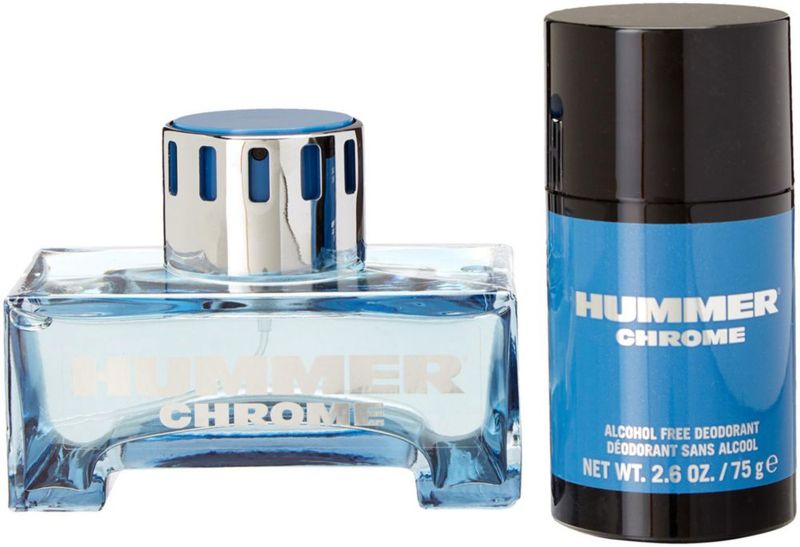 Set de regalo de perfume Hummer Chrome para hombre 2 piezas