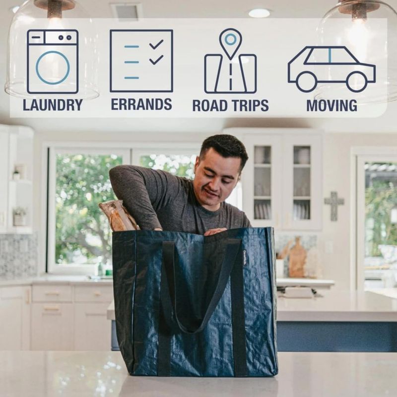 Bolsa Tote CleverMade Tall Frakta 42L Paquete de 2 Transparente