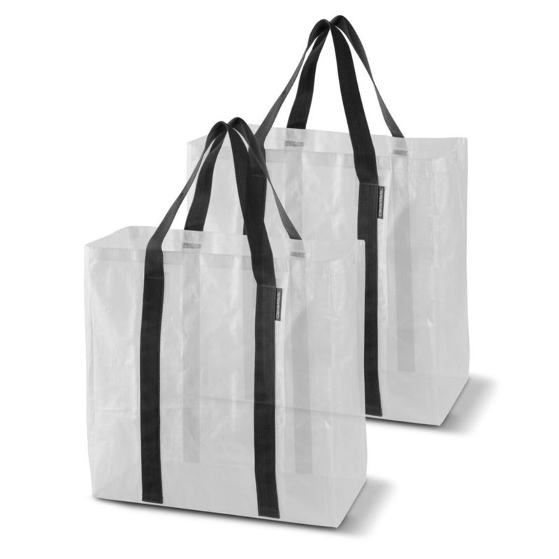 Bolsa Tote CleverMade Tall Frakta 42L Paquete de 2 Transparente