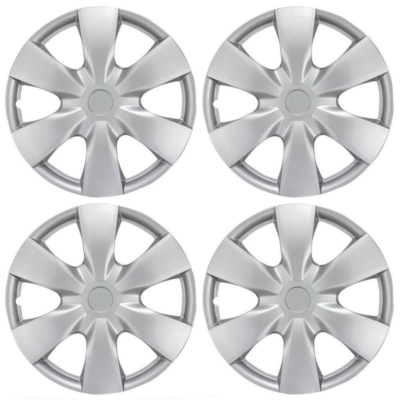 Tapacubos BDK 38 cm Plateado Pack de 4 para Toyota Yaris