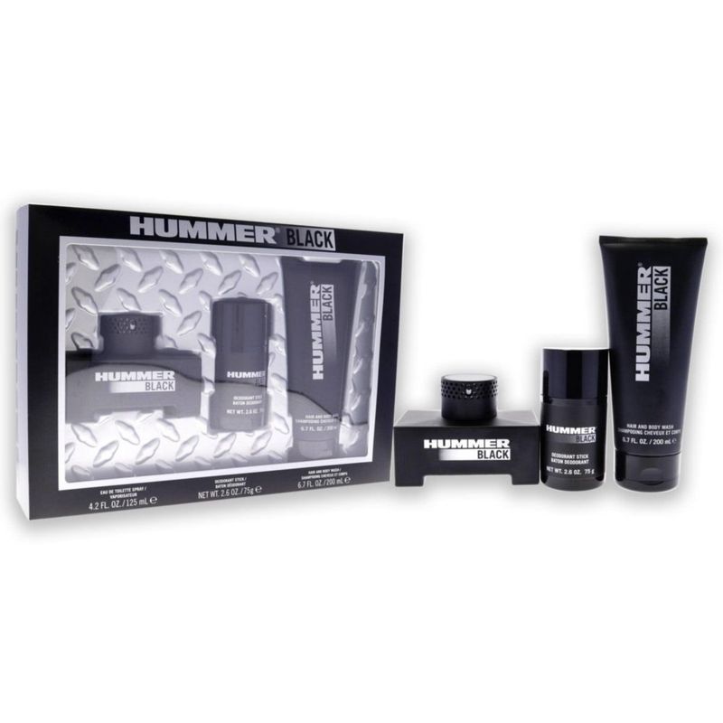 Perfume Hummer Hummer Black para hombre EDT 125 mL set de regalo de 3 piezas