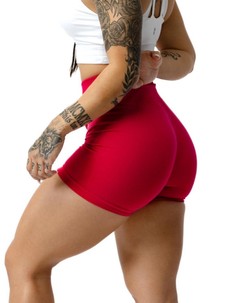 Shorts Gymreapers Infinity sin costuras rosa de cintura alta