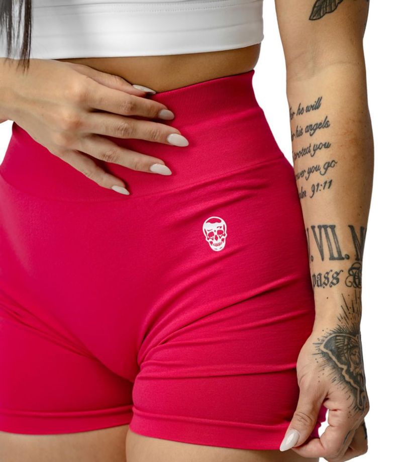 Shorts Gymreapers Infinity sin costuras rosa de cintura alta