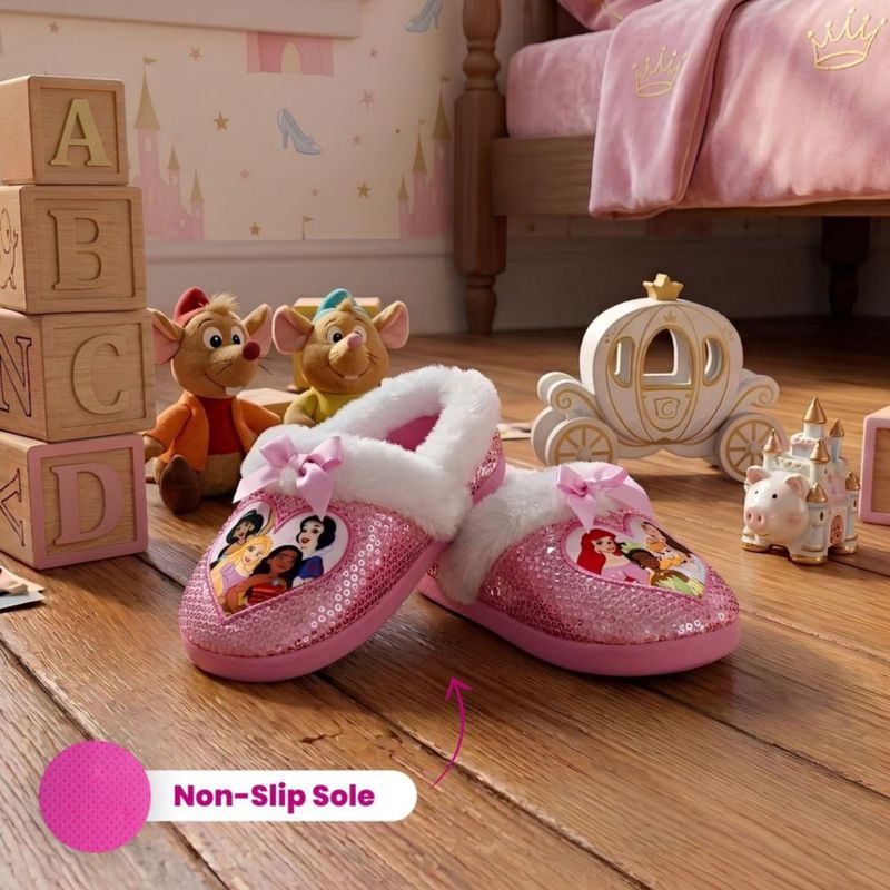 Pantufla Disney Princess talla 5‑6 para niñas pequeñas de felpa