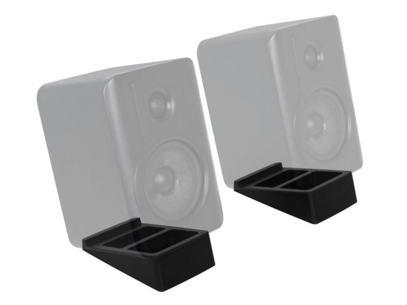 Soportes tipo cuña inclinados para altavoces Monoprice par negro
