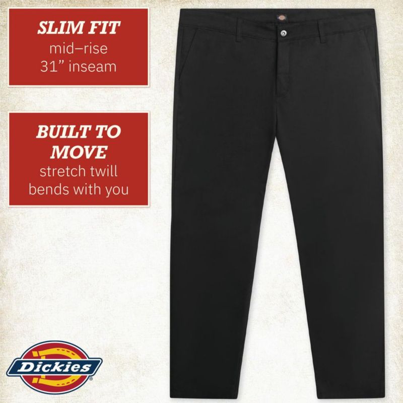PANTALONES Dickies Mujer Pierna Ajustada de Sarga para Trabajo 31 cm