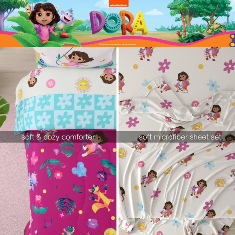 Juego de ropa de cama Franco Individual Dora la Exploradora – Set de 5 piezas