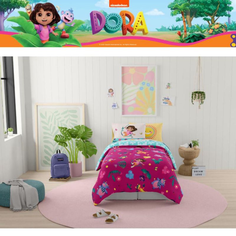 Juego de ropa de cama Franco Individual Dora la Exploradora – Set de 5 piezas