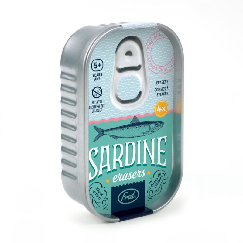 Goma de borrar Fred & Friends Sardina 4 unidades con forma de pez
