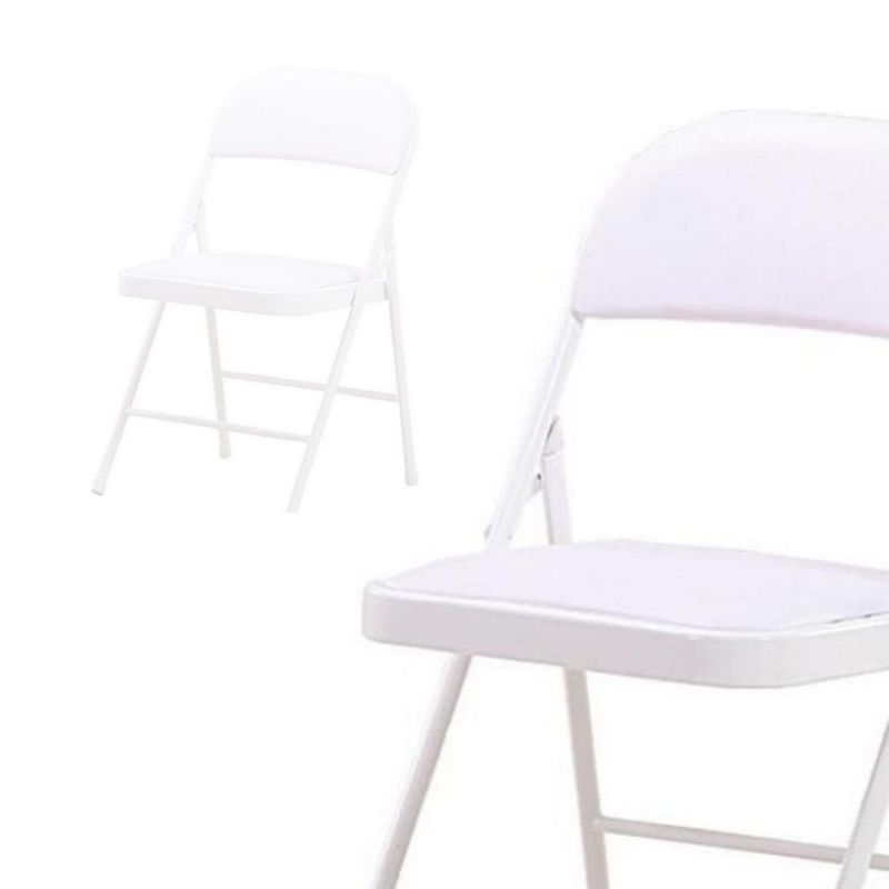 Ilios Innova | Silla Plegable Blanca Acojinada. Ergonómica, Resistente y Compacta. Ideal para Reuniones o Eventos en Interior o Exterior.