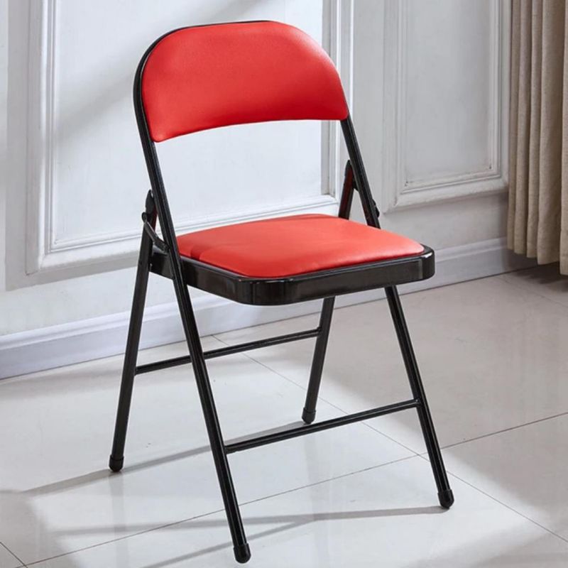 Ilios Innova | Silla Plegable Roja con negro Acojinada. Ergonómica, Resistente y Compacta. Ideal para Reuniones o Eventos en Interior o Exterior.